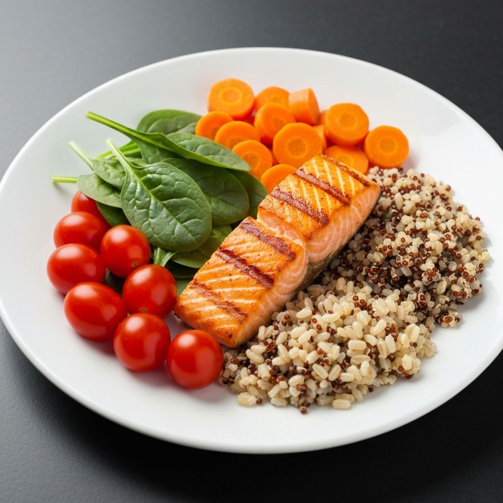 Balanced meal with fresh ingredients